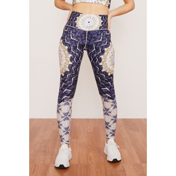 Wolven Reverie Legging Blue White Mandala Print Small‎ - Picture 1 of 10